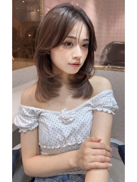 ハローバイシー 仙台(Hello by Sea) アプリコットオレンジ×くびれヘア[夏/美髪/グレージュ]