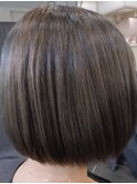 20代30代40代/丸みボブ/ハイライト/大人可愛い/白髪ぼかし