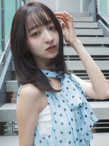 トローノ 栄(TRONO) ミディアムレイヤー 髪質改善 透明感カラー アッシュブラウン