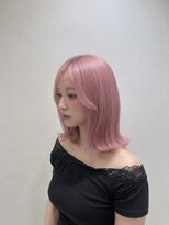 アッシュ 戸塚店(Ash)&nbsp;戸塚/ピンクベージュ/ハイトーン/外ハネミディ/髪質改善