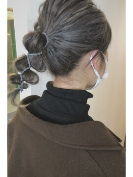 アンサン(unsung) グレージュ×玉葱編み