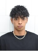 七三オールバックツイストパーマかき上げヘアコンマヘアd2