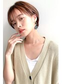 大人可愛いキャラメルベージュ　ボブ