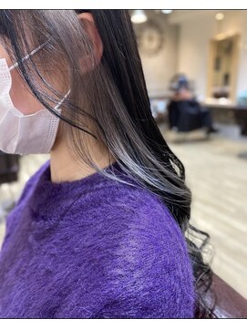 フォワヘアー(foi hair) インナーグレー_インナーカラー_アッシュグレー_寒色系_艶髪