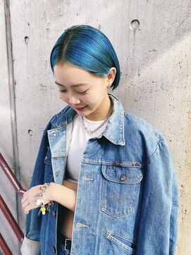 ラグ(log) ミニボブ×ターコイズブルー