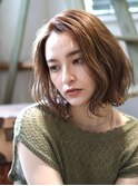 ウルフショート/外巻きパーマ/サイドバング/マロンブラウン所沢