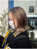 ダブルカラーブロンドベージュカラーケアブリーチハイトーン韓国