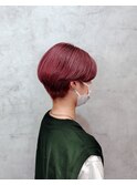 前下がりショート×スモークピンク