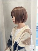 顎ラインボブ/モカブラウン