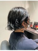 ショートパーマ/ボブパーマ/刈り上げ/ジェルスタイリング