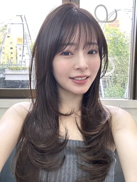 ヴェイン 渋谷(vain) 秋カラー透明感カラーロングレイヤー顔まわりカット