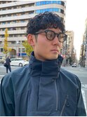 スペインカール波巻きパーマメンズカジュアル