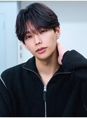 メンズ髪質改善縮毛矯正シースルーセンターパート