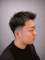 ワンワンオー バーバーショップ 長浜店(@110 BARBER SHOP) アップバングミドルフェード