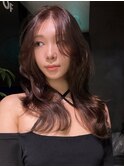 大人ヘーゼルブラウンとレイヤーカット