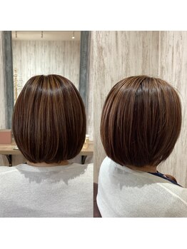 ハピネスヘアー(Happiness hair)の写真/白髪染めでもおしゃれは諦めない！白髪ぼかし/ハイライトで、ツヤめく理想の褒められ髪へ。