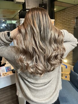 ラフ(LAFF) #バレイヤージュ#グレージュカラー#ボブウルフ#ココアベージュ