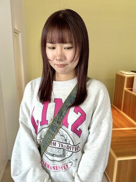 ロジェ(loje) 【loje】姫カットナチュラルセミディ/ワインレッド/ツーブロック