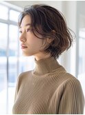 ☆オリーブグレーココアベージュ小顔クラゲヘアー/黒髪/髪質改善