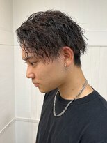 メンズカット ツイスト スパイラル パーマ 波巻 センターパート
