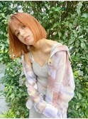 ヘアカラーグレージュアンブレラカラーショートボブ 50代