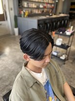 ハングアウト(Hangout)&nbsp;センターパート/ブルーブラック/ニュアンスパーマ/ツーブロック