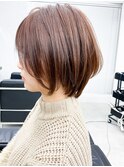 大人可愛い艶髪春色カラーくすみベージュブリーチなし小顔