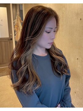 ロッカヘアエジェ(ROCCA hair eje.) 艶ブラウン×大人ロングレイヤー