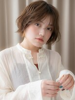 カバーヘア ブリス 川口(COVER HAIR bliss)&nbsp;ミルクブラウンブリーチなし立体感大人ショートヘア20代30代W