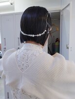 ネルケ 立川(nelke)&nbsp;切りっぱなしボブヘアセット水引パールアレンジお呼ばれヘア立川