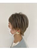【ダブルカラー】ショートヘア × ハイトーングレージュ