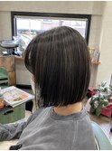 大人女性似合わせカット+白髪ぼかしハイライト
