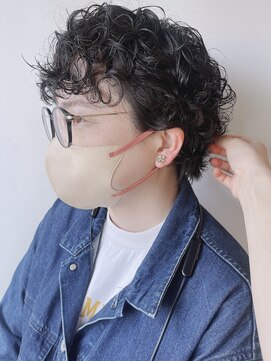 モリオフロムロンドン 原宿本店(morio from London) 【morio原宿】くるくるウェーブ黒髪マッシュ大人ショートパーマ