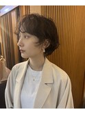 【真通知弘】マッシュショートボブにカジュアルパーマで可愛く