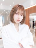 20代30代大人可愛い前髪/丸顔マチルダボブ/フェイスレイヤー