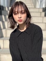 ロイオブジゼル(roi of GiseL)&nbsp;くびれヘア　外ハネボブ　顔周りカット　ダークブラウン　艶髪