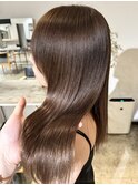 ブリーチ無しダブルカラーショコラベージュメルティカラー暗髪