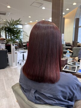 ヘア フィックス リュウ リゾート(hair fix RYU Resort) 艶美髪ストレート×血色オレンジレッドカラー