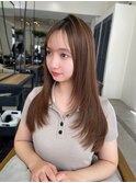 レイヤーロング/韓国レイヤー ショコラブラウンオリーブベージュ