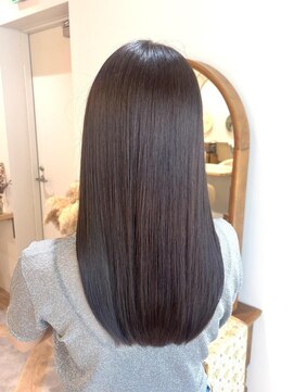 アンド ラ ブランシュ(&.La Blanche) アプリコットオレンジ/くびれヘア/ストレート/縮毛矯正