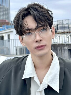 ロンドアンメゾン 原宿(Lond un Maison.) men's/メンズ/ニュアンスパーマ/黒染め/韓国/ブルーブラック