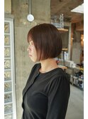 ナチュラルミニボブ×ブラウンベージュ