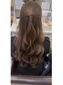【北新地ヘアセット】シンプル艶ハーフアップ