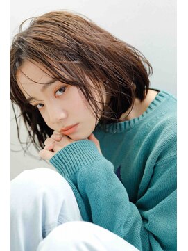 ムウ 難波(MOU) ボブクールショート前髪イメチェンピンクベージュ30代40代50代