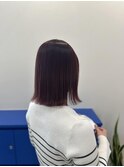 髪質改善カラー/ワインレッド/ボブ