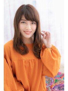 ミック 日暮里店(miq) 斜めバング×くせ毛風エアウェーブ抜け感セミディa