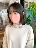 ボブロブヘアカーキグレージュオリーブベージュ大人かわいい小顔