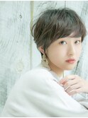 デザインカラー厚めバングローライトスリークボブ
