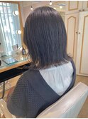 切りっぱなしボブ ビターブラウン 暗髪カラー