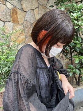 ジーナ 神戸 三田駅前(Zina) ボブ/インナーカラー/インナーオレンジ